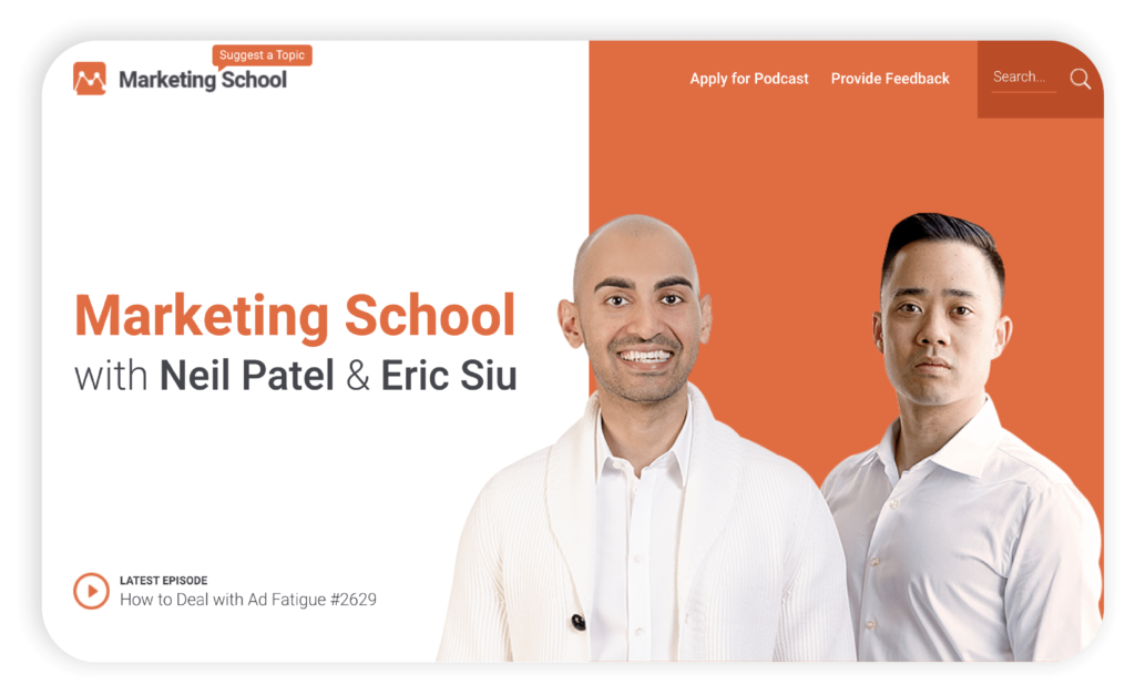 Marketing school - best podcasts about AI